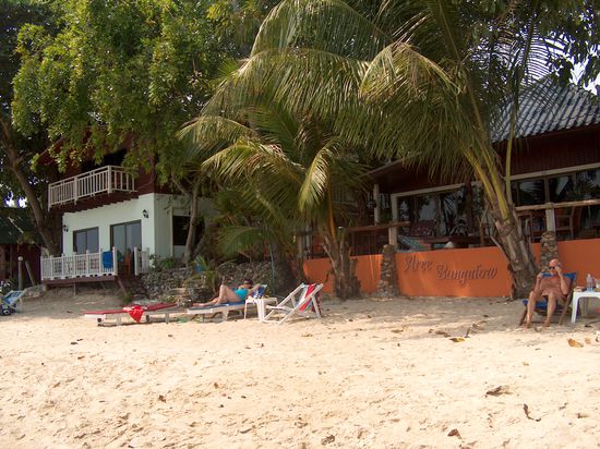 Unser Resort vom Strand aus.