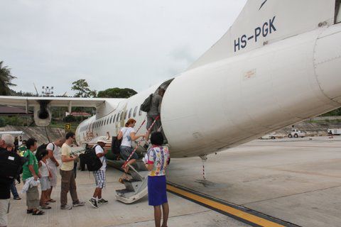 unser Proppeler-Flieger nach Bangkok