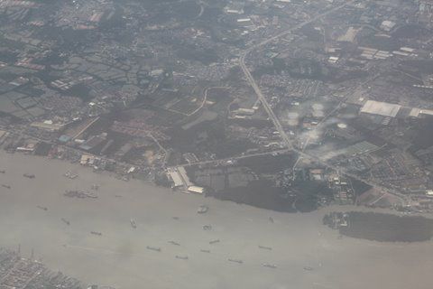 Chao Praya kurz vor Bangkok