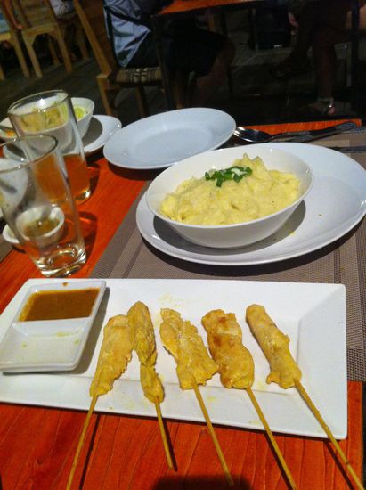 Satay Spiesse mit Kartofellpüre...