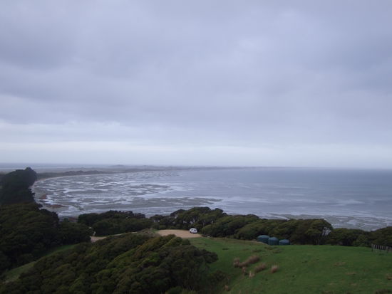 Hier kann man den Farewell Spit im Hintergrund erkennen.