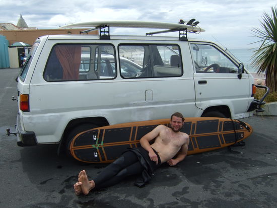 Surfen in Saint Clair in Dunedin.