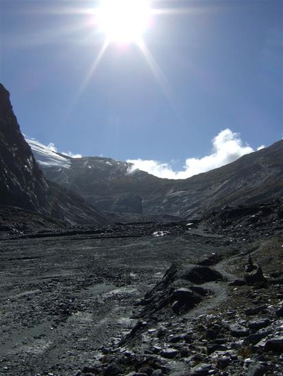 Absolute Mondlandschaft kurz vorm Dart-Gletscher.