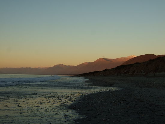 Die Berge im Abendrot.