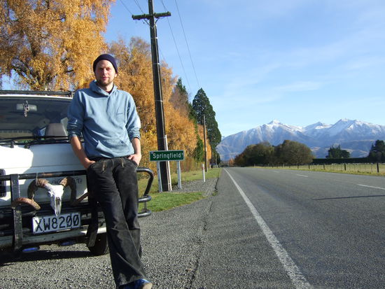 Da sind wir fast schon an der Ostkueste in der Naehe von Christchurch.
"Springfield", das ist natuerlich was fuer Simpsons-Liebhaber.
Herr Christian K. kennt das Bild ja schon!!