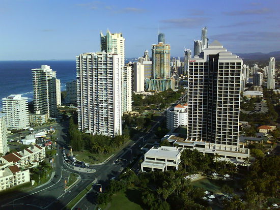 Blick vom anderem Balkon nach Surfers City