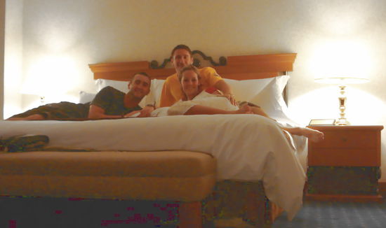 Eines der hochherrschaftlichen Betten der 4-Raum Suite