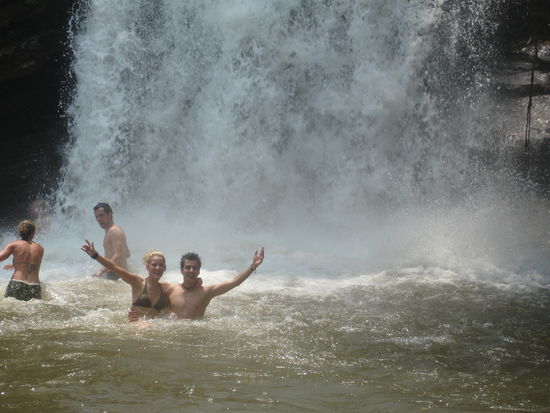 baden beim wasserfall