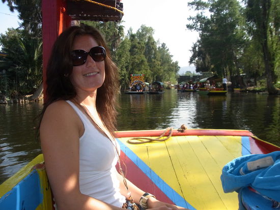 Michi auf unserem Boot "Lolita" (Kopfschuetteln  )