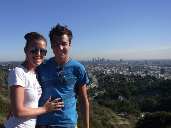 On Top of the City am Hollywood Bowl: Im Hintergrund seht ihr unseren Schlafort: Downtown