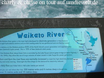 Die Hukafalls vom Waikato River