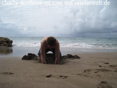 Chrise auf der Suche nach heißem Wasser.