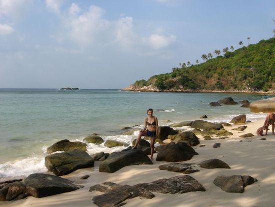 Gerti in der Coral Bay - sehr abgelegen und ruhig dort!