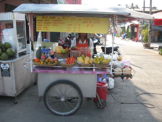 bei diesem Fruitshake-Stand waren wir Stammkunden