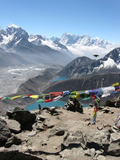 Blick auf den zweiten und dritten Gokyo-Lake