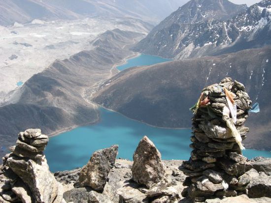 Blick auf den zweiten und dritten Gokyo-See