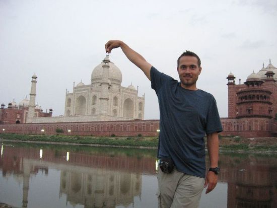 Taj-Rückseite vor Yamuna-Fluss