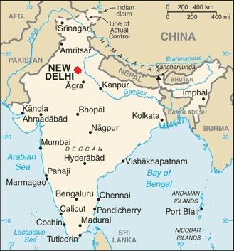 Lage von Delhi bzw. New Delhi