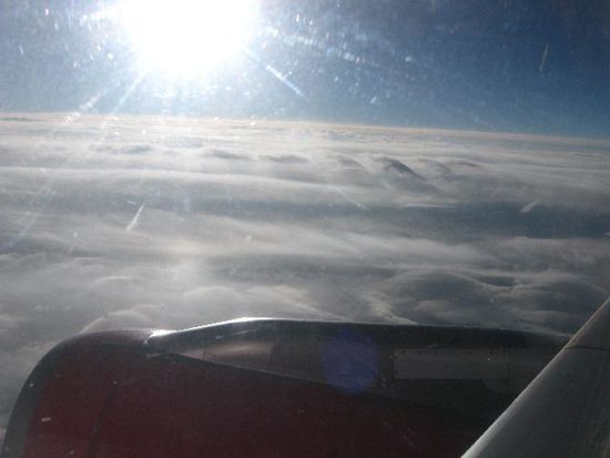 Boing auf dem Weg von Delhi nach Leh
