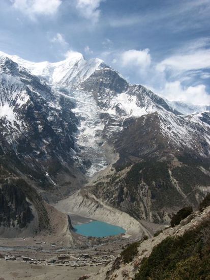beeindruckende Gangapurna-Gletscherzunge und Gangapurna-Gletschersee