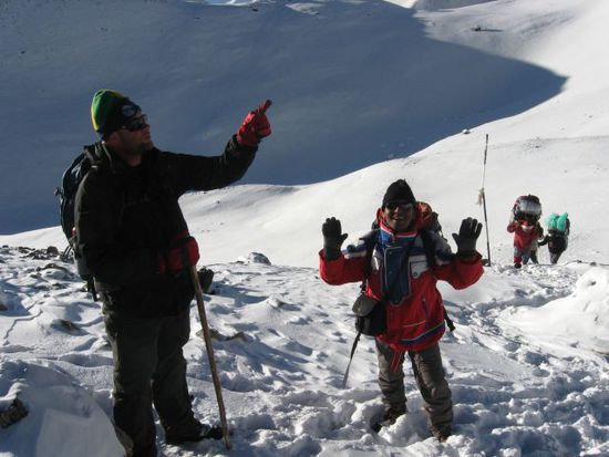uebrig gebliebene Trekkerkollegen David und Krishna
