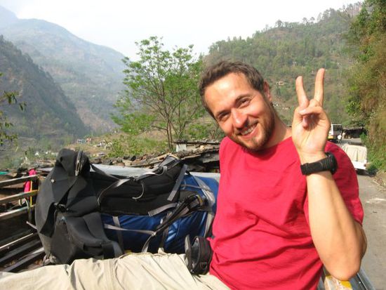... und ich beim roofriding nach Pokhara, nach 24 Tagen in der Annapurna-Region