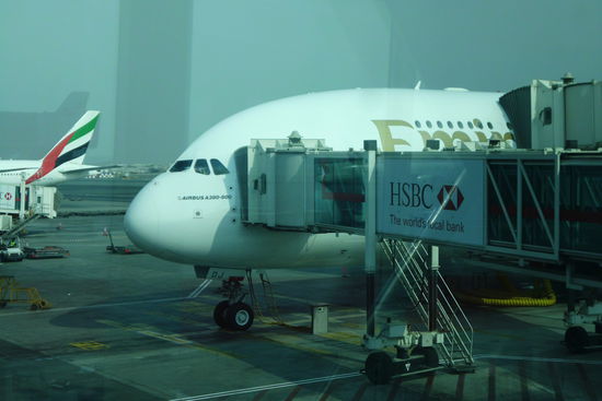 Der A 380 von Dubai nach  Bangkok...