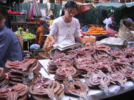 Fischverkäuferin in Mandalay