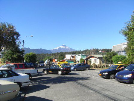Von Pucon aus ist der Villarrica gut zu sehen.