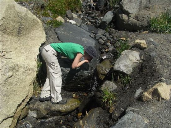 Gletscherwasser - praktisch, weil man nicht viel Wasser mitschleppen muss.