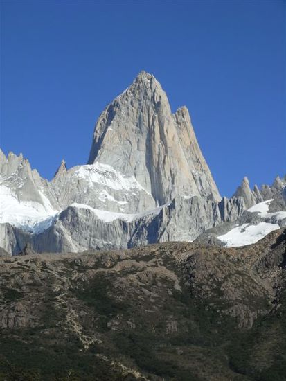 letzter Aufstieg zur Lagune mit Blick auf Fitz Roy.