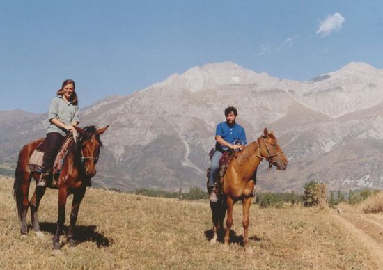 Das Hauptverkehrsmittel und der Stolz jedes Kirgisen: das Pferd.