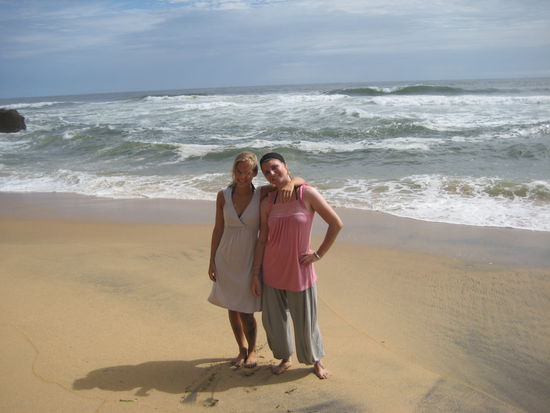 wir zwei am black beach in Varkala