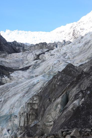 Franz Josef Gletscher bei schoenem Wetter