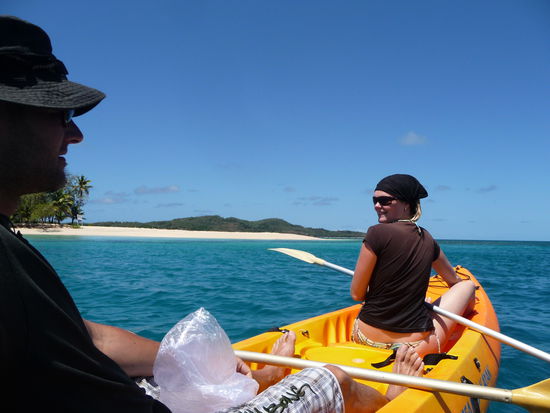 beim Kayaken in der Blue Lagoon