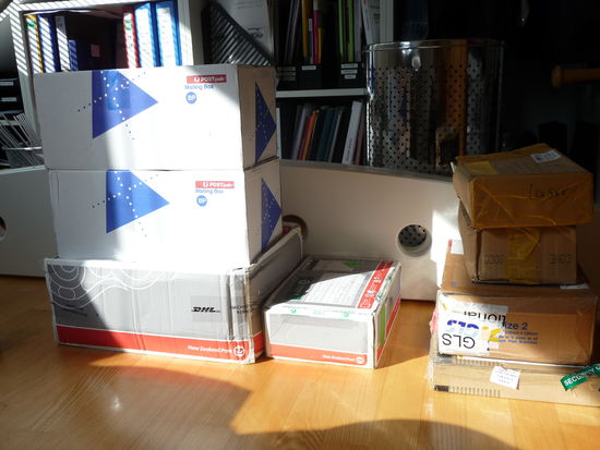 unsere Pakete, die wir von unterwegs nach Hause geschickt haben