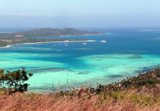 Der Blick von Tavewa Island auf die Lagune.