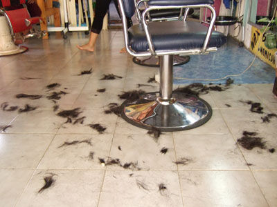 So sieht das aus, wenn meine Haare ab sind.