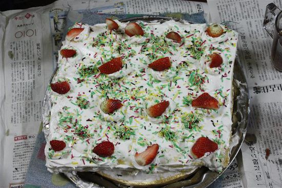 Zum Dessert gab es unseren Kuchen.