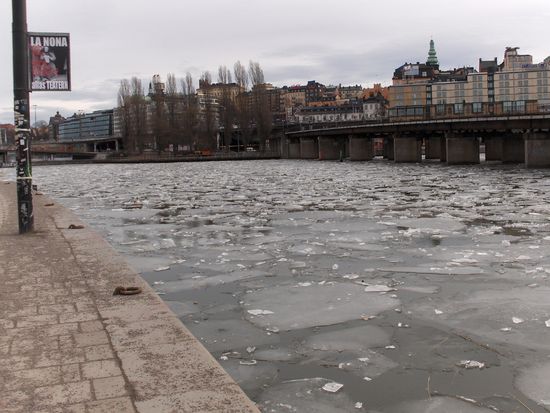 Eisblöcke bei Slussen