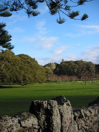 Cornwall Park mit Blick auf den One Tree Hill
Le parc de Cornwall avec vue sur le One Tree Hill