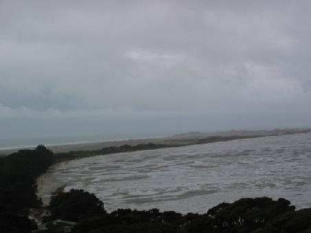 Farewell Spit, Heimat fuer ueber 100 Vogelarten, hier bei ziemlich stuermischer Wetterlage
Le Farewell Spit, grand banc de sable et reserve naturelle
