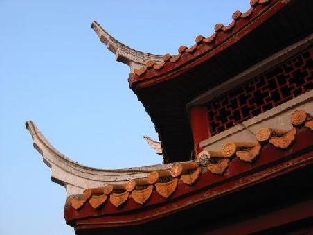 Ein bisschen chinesische Architektur aus der Naehe auf dem Gipfel des Beauty Peaks
Details de l'architecture chinoise