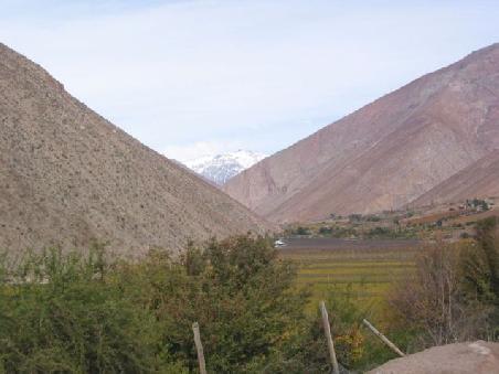 Das Elqui Tal mit Anden im Hintergrung -Home of the Pisco
La vallee de Elqui avec la Cordillere des Andes au fond