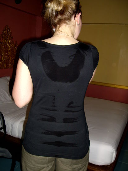 So kamen wir im Hotel an....
Klatschnass