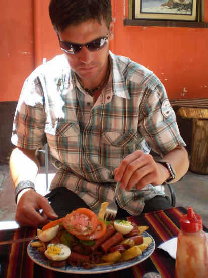 die portion war so gross, dass ich sie nicht mal geschafft habe. das ist das erte mal, meinte andrea dann 