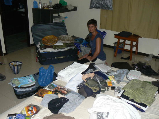 Mit 20 Kilo sind wir gekommen und mit 80 Kilo geht es zurück.