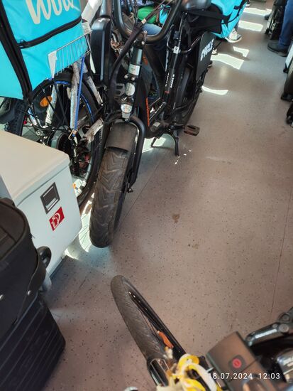 In der S-Bahn war dann noch ein besonderes E-Bike mit mächtigen Ballonreifen  zugegen. Also mein Vorderreifen wirkt da wohl etwas unterdimensioniert.