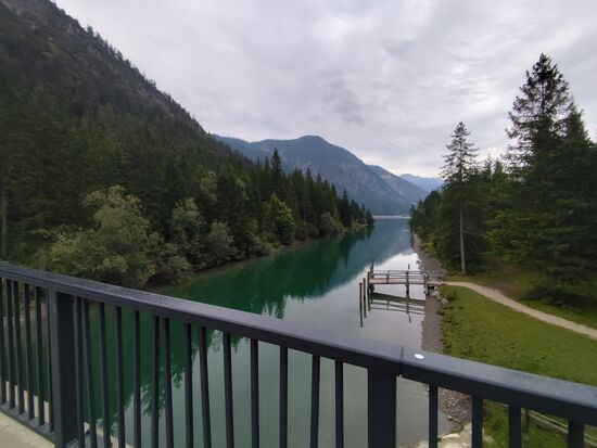 Im Hintergrund der Plansee.