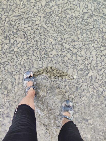 Das war noch eine Fußkühlung am Heiterwanger See.